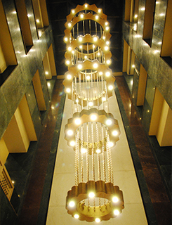 Qutab Chandelier by Sahil Sathak Lighting Minar Light design Interior Installation